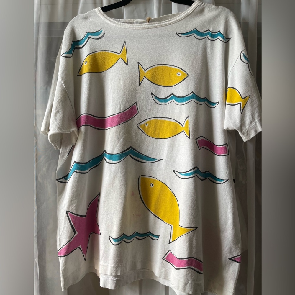 Vintage colorful fish 80s Tshirt